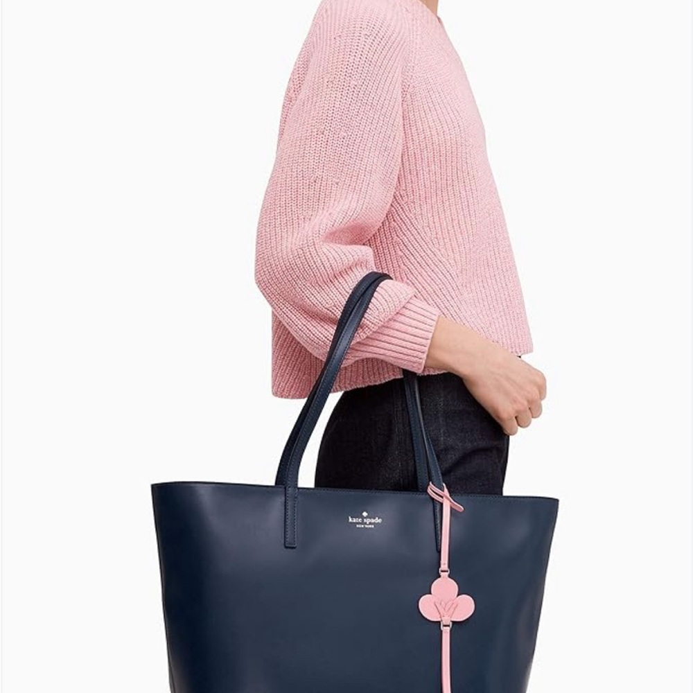 Kate Spade Dark Blue Tote with Pink Accent - Picture 10 of 10
